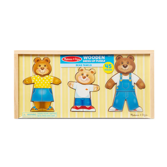 Wooden Dress-Up Puzzle Bear Set