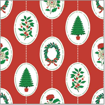 Continuous Roll Gift Wrap | Christmas Medallion