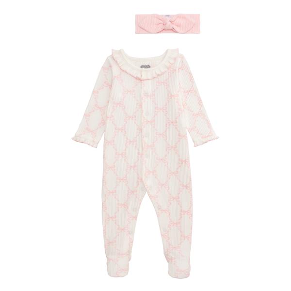 Bow Print Baby Sleeper Set