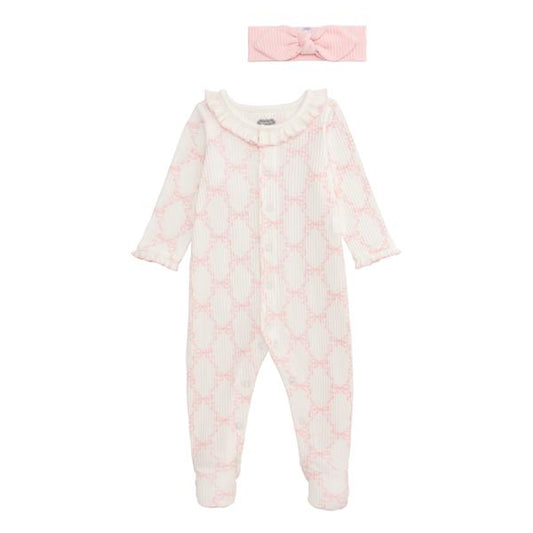 Bow Print Baby Sleeper Set