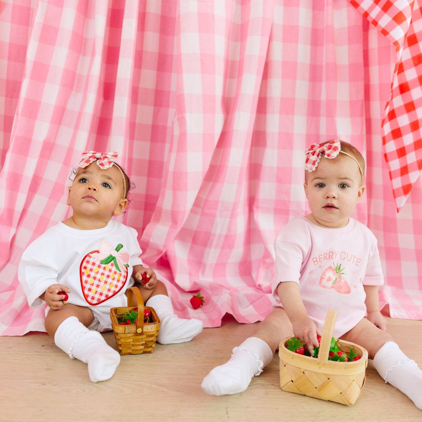 Red Gingham Baby Headband