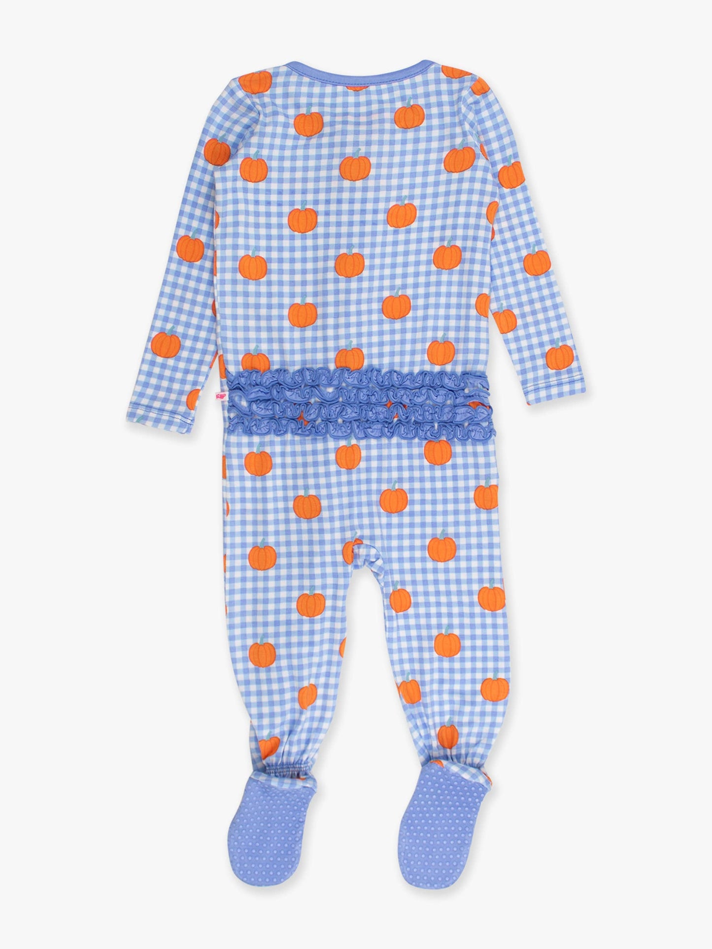 Baby Girls Pumpkin Ruffle Footie