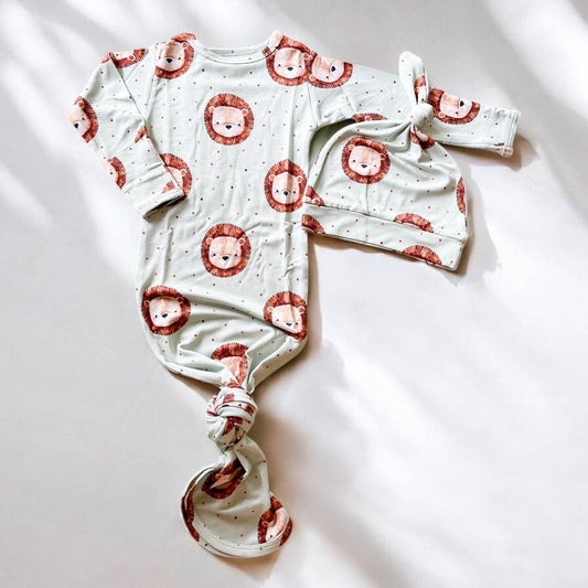 Little Lion Bamboo Gown & Hat Set
