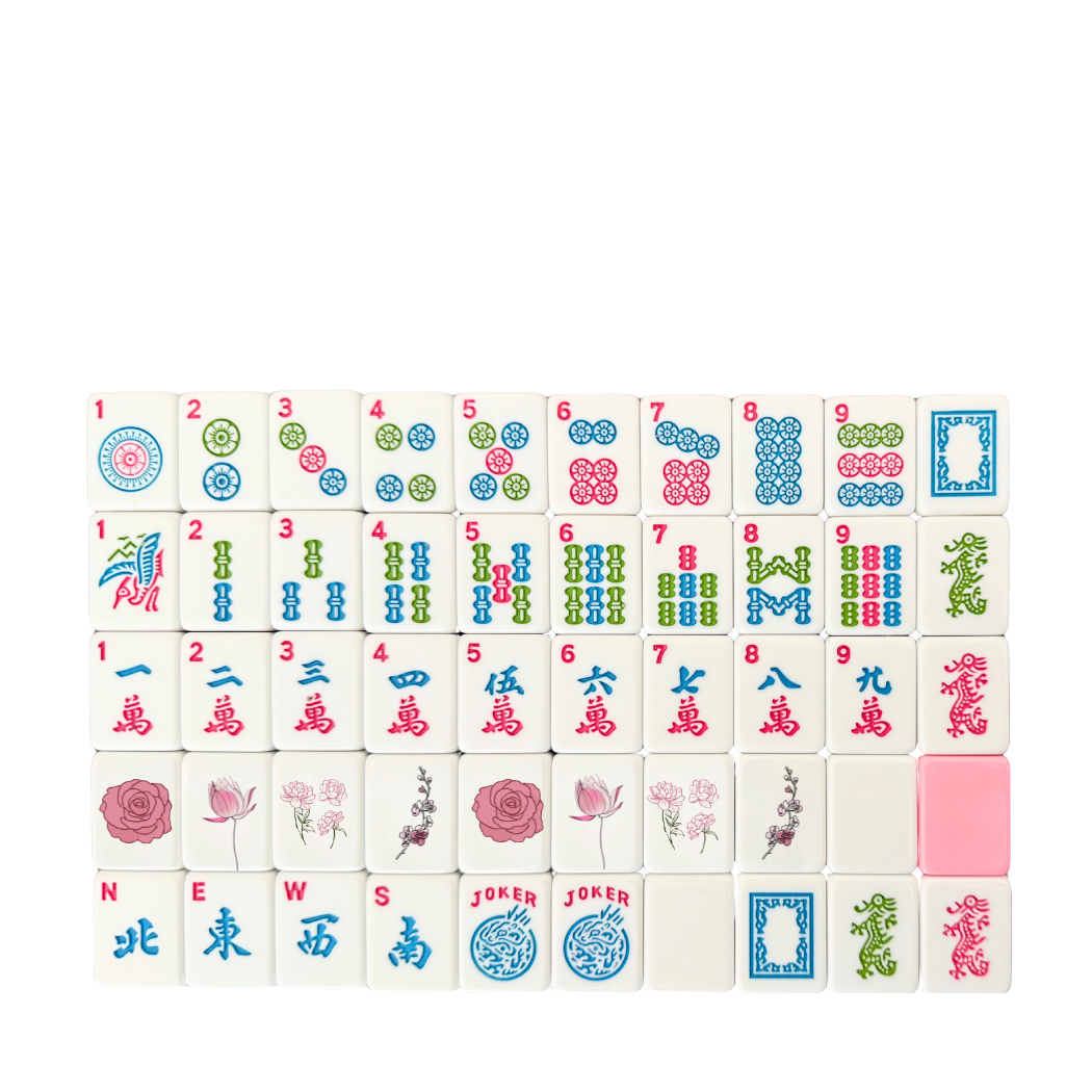American Mahjong Tile Set (160) Pink Peony