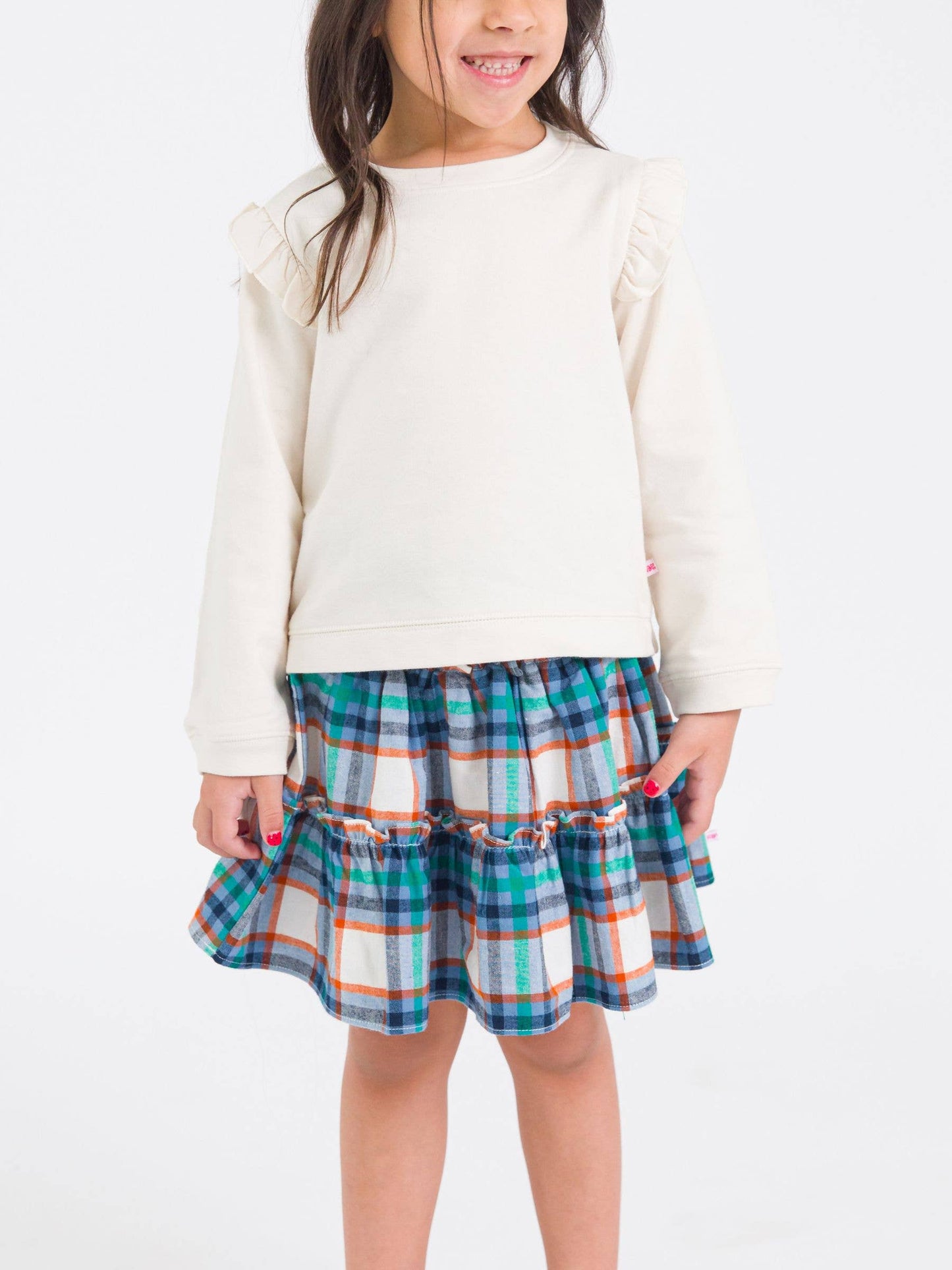 Peyton Plaid Smocked Skirt