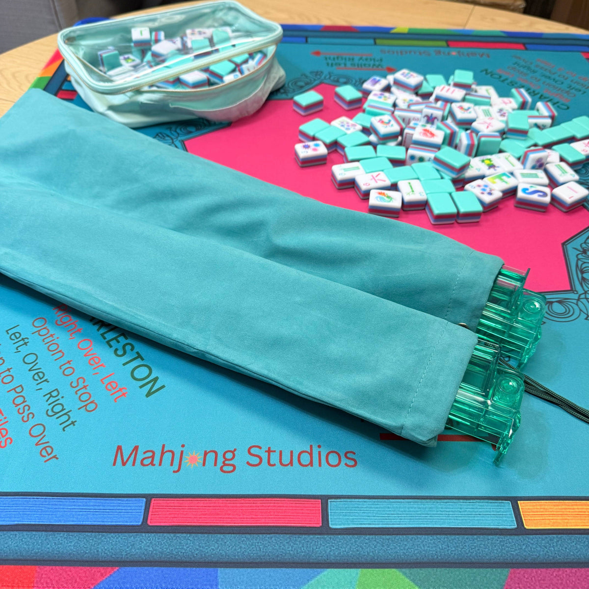 Teal Lunaflor Mahjong Tiles Set