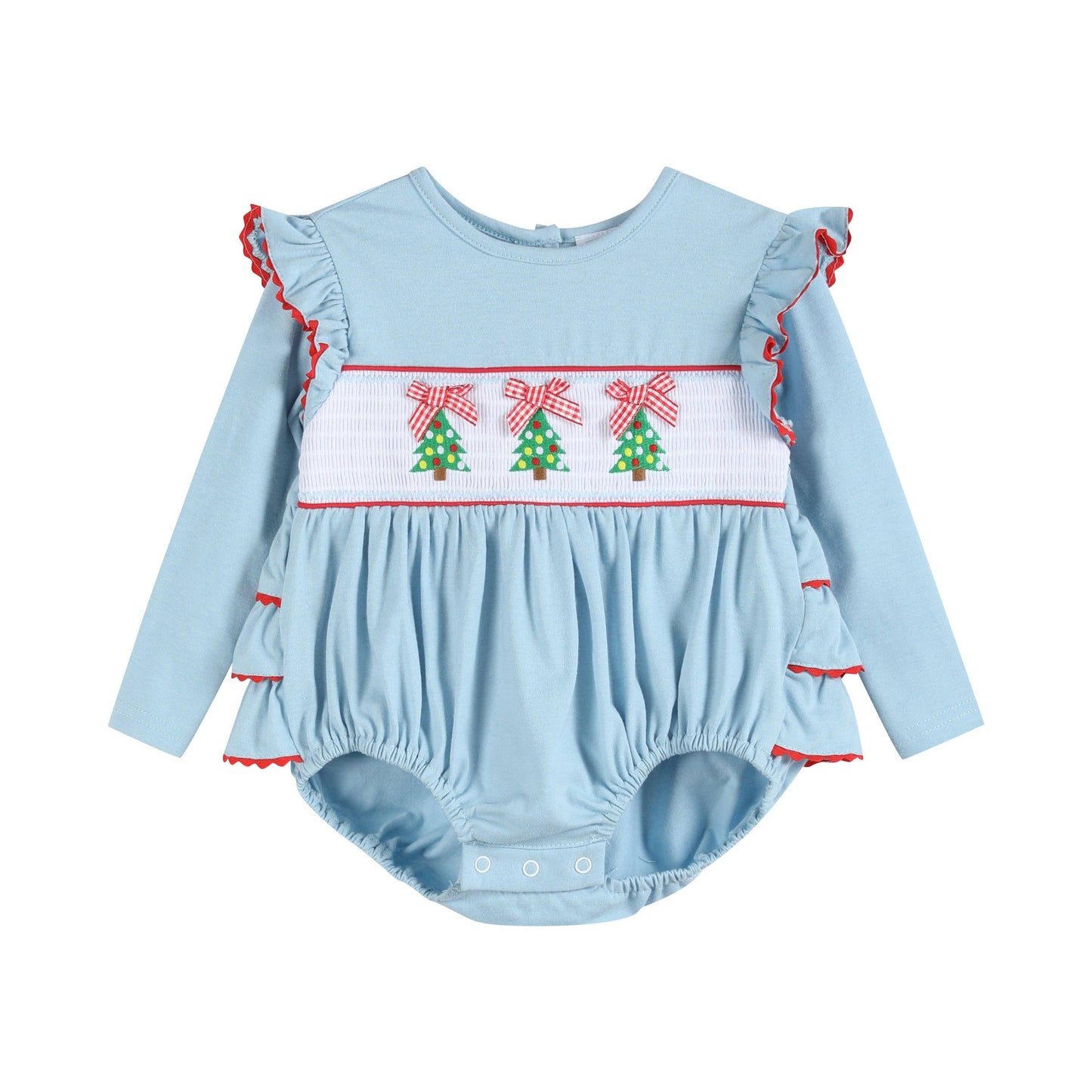 Smocked Tree Knit Romper