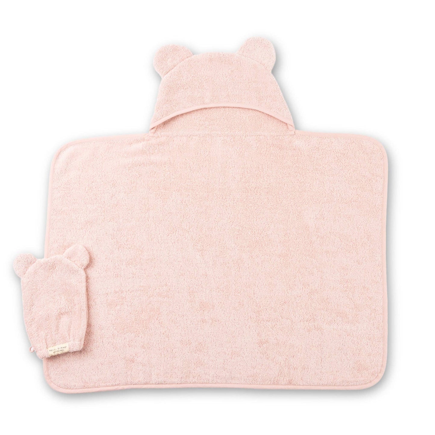 Hooded Towel/Wash Mitt Set Blush