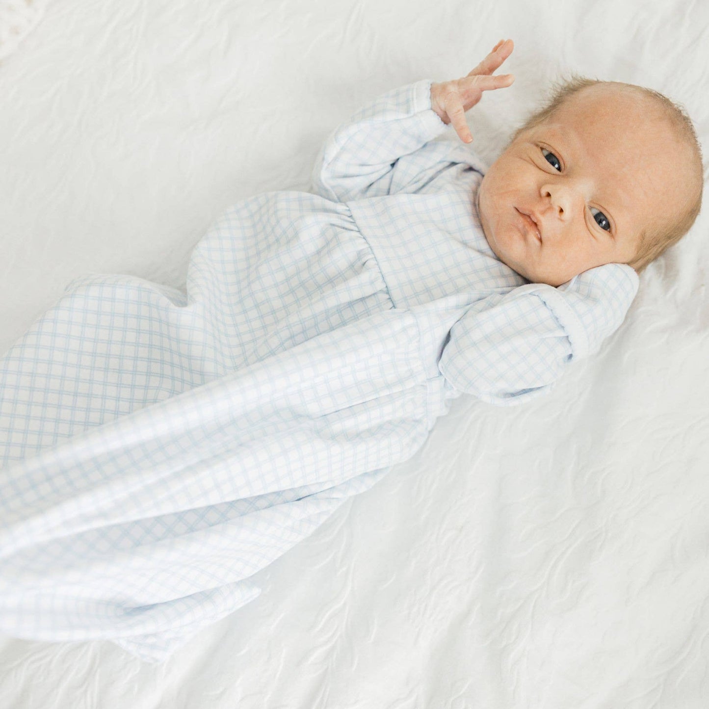 Peek-A-Boo Wishes Gathered Blue Gown
