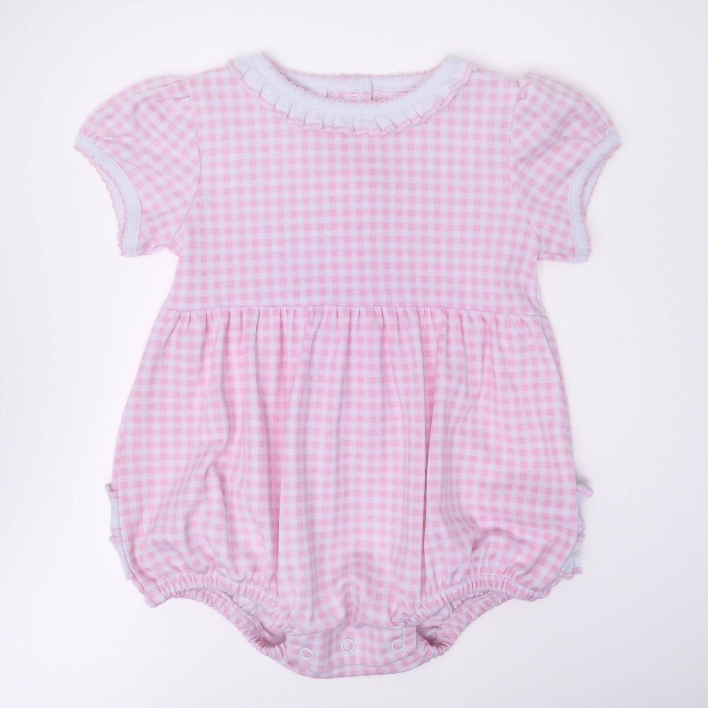 Pink Checks Short Sleeve Bubble