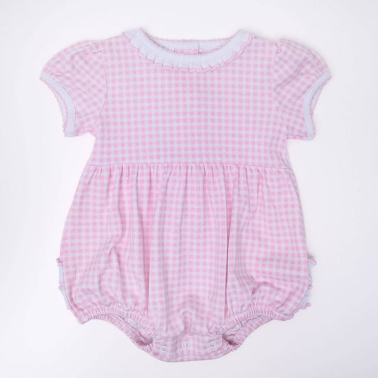 Pink Checks Short Sleeve Bubble