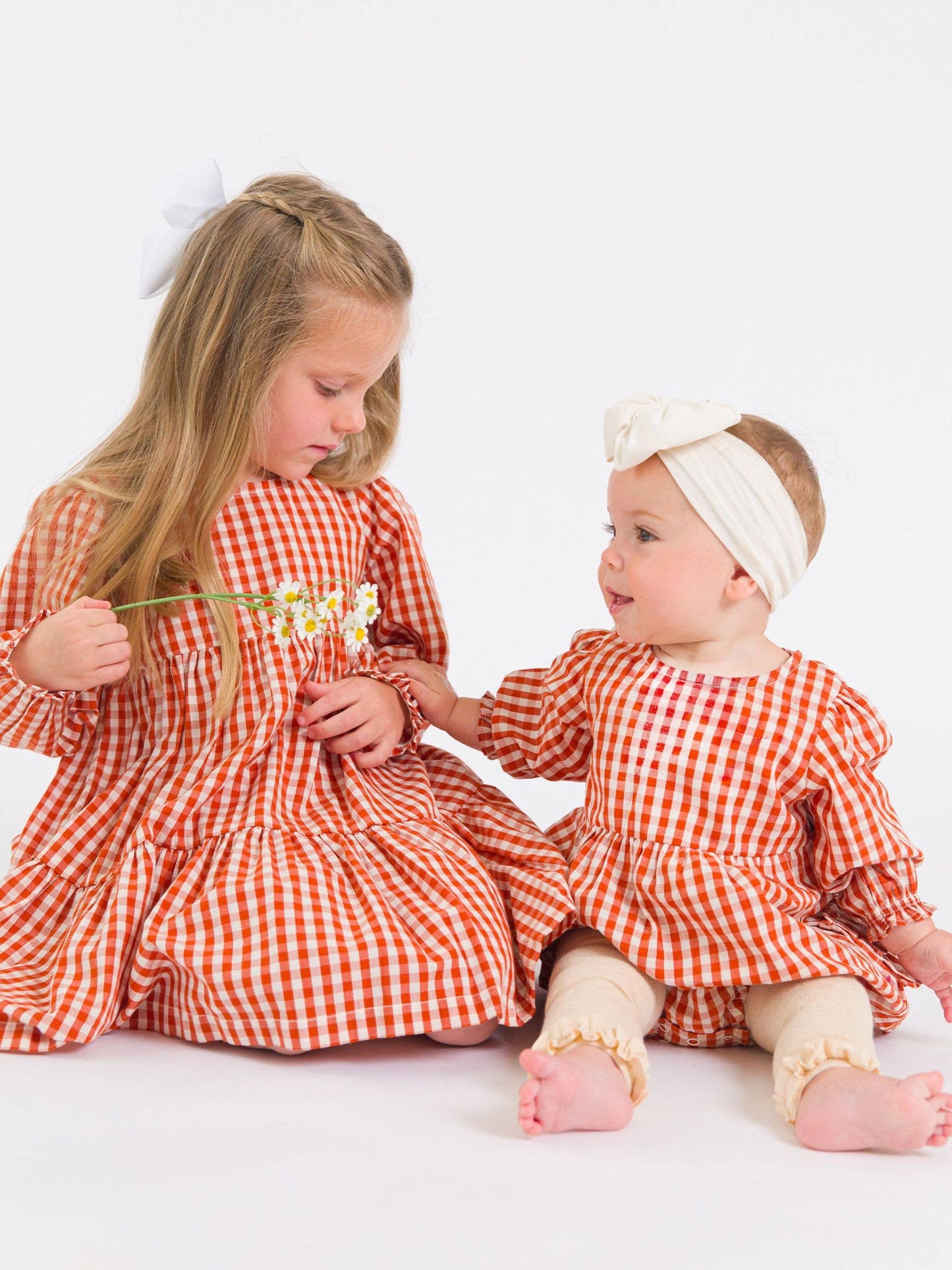 Girls Gingham Woven Tiered Dress