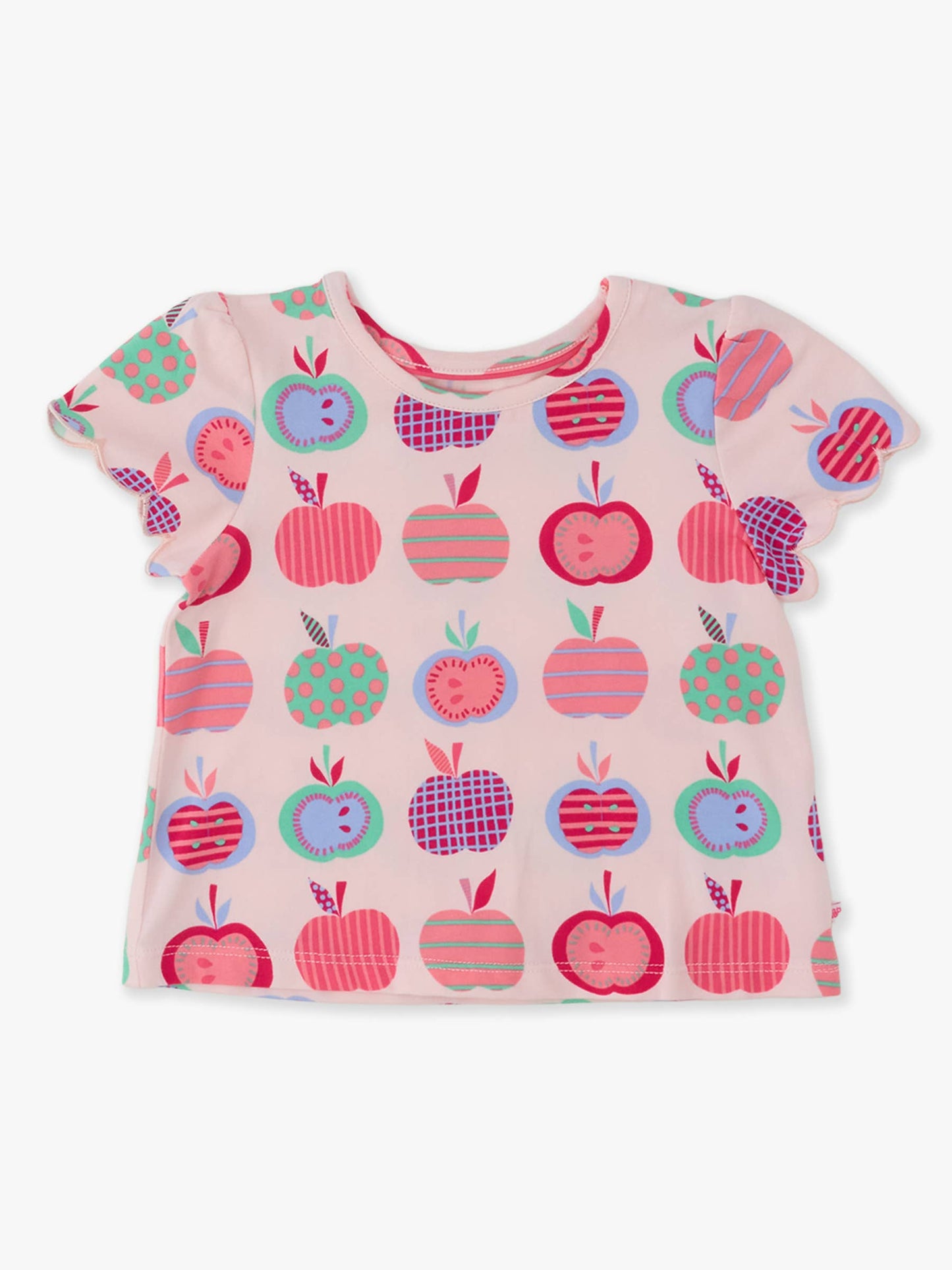 Apple Patch Knit Scallop Tee