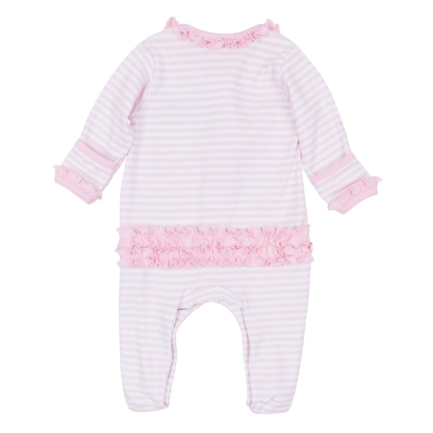Pumpkin Tractor Footie in Pink