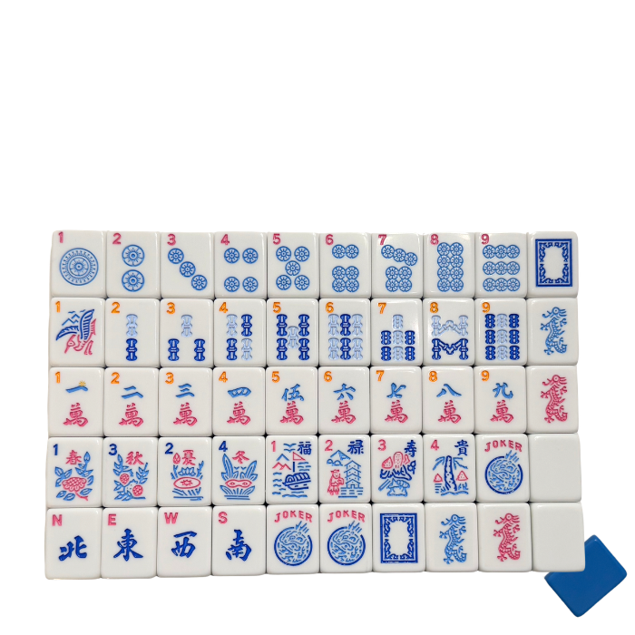 American Mahjong Tile Set (166) Blue