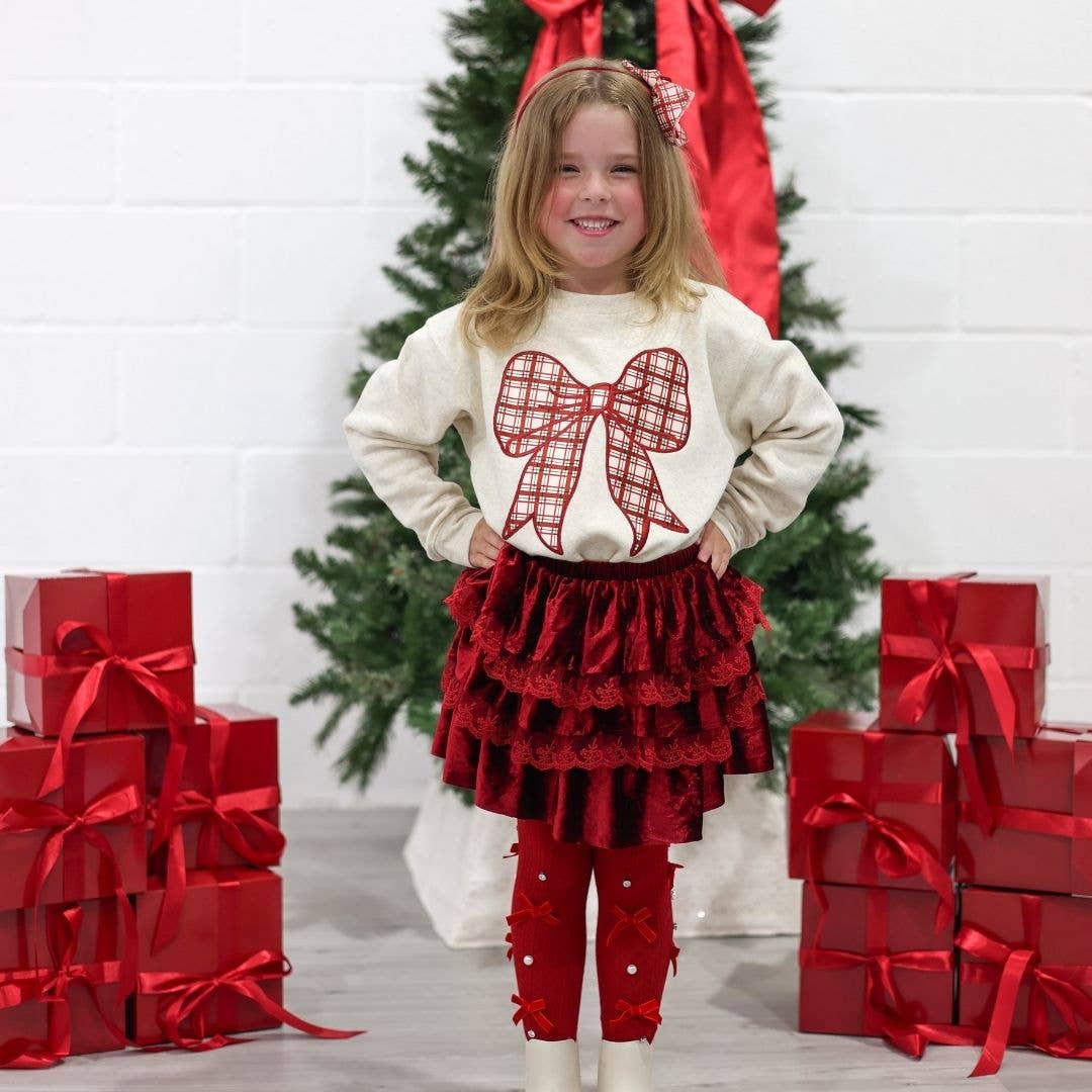 Red Velvet Tiered Skirt