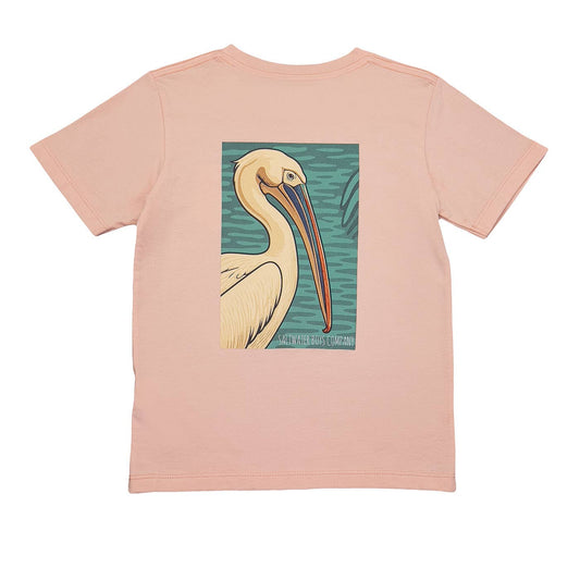 Boys Pelican SS Graphic Tee- Salmon