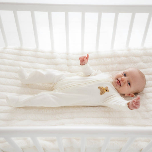 Bear Hugs Zip Footie in Ivory