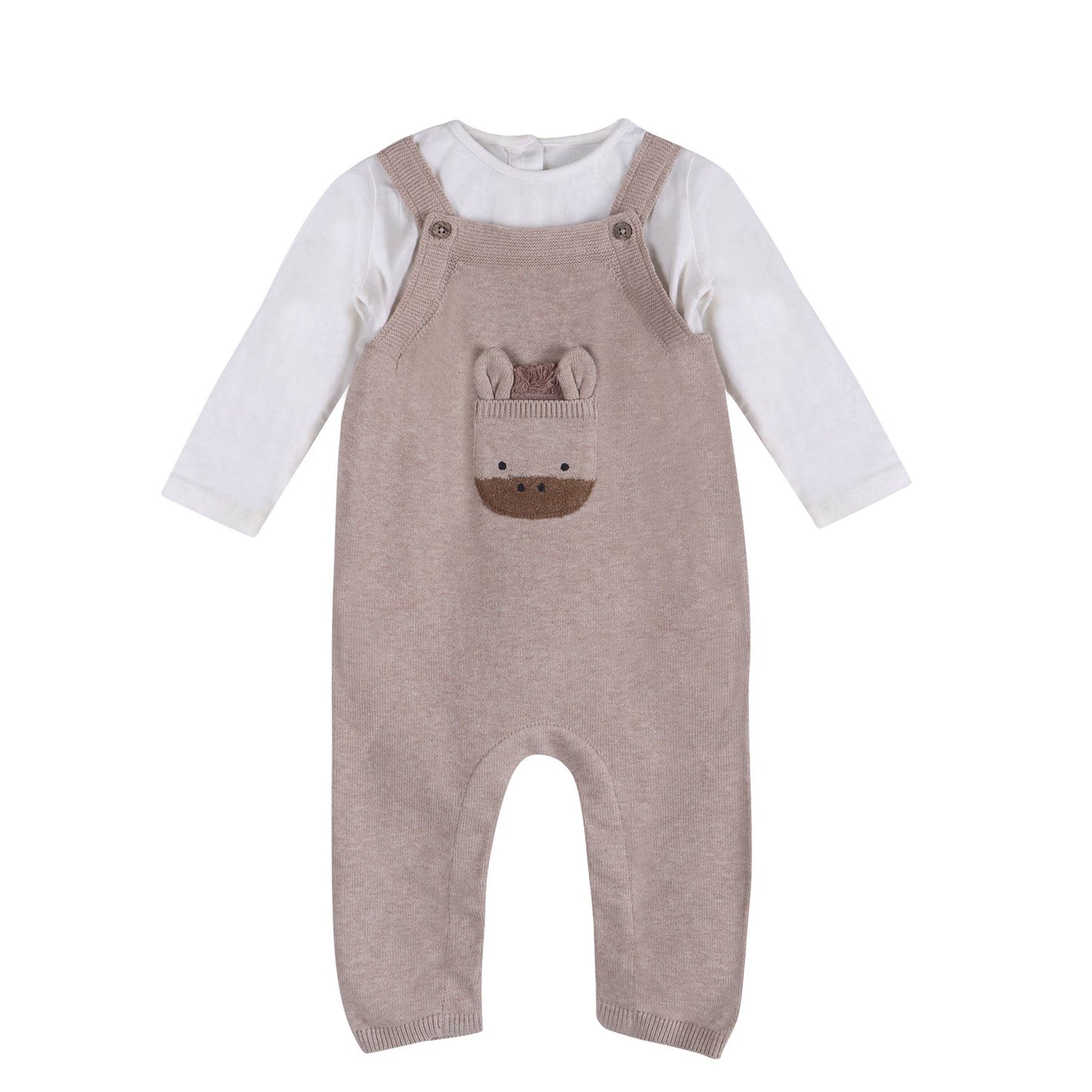 Horse Pocket Baby Organic Knit Set