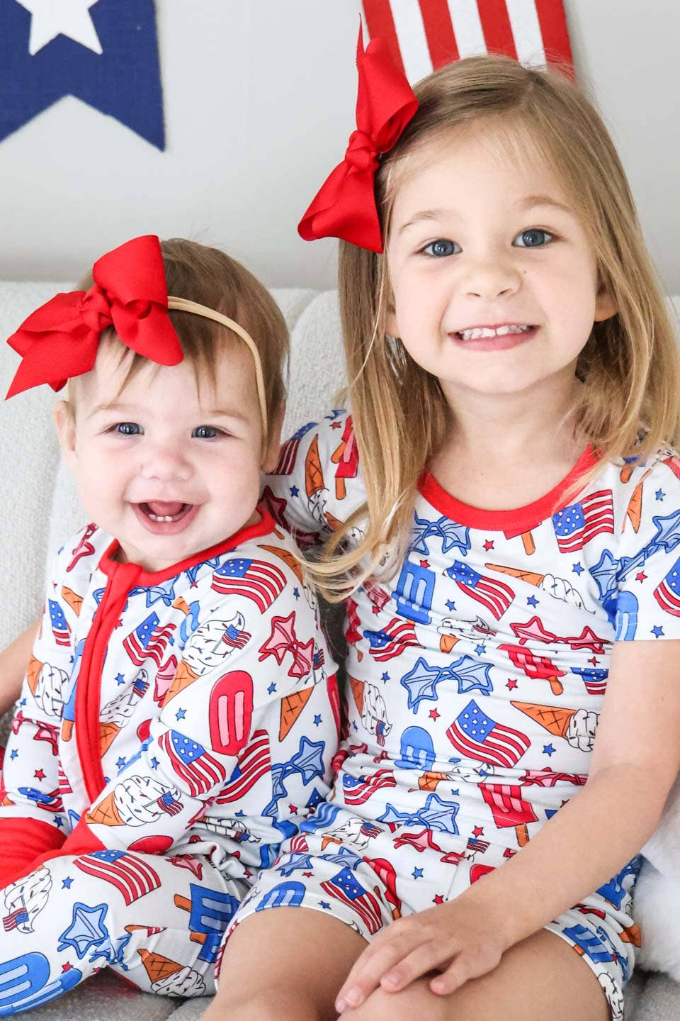 Red, White & Cool Zipper Footie