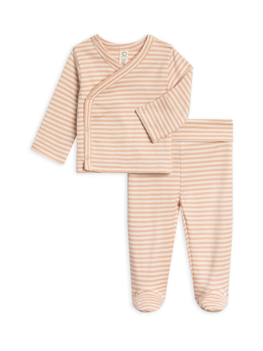 Riley Kimono Ballet Stripe Set