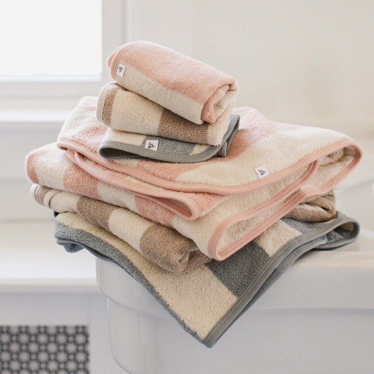 Rugby Stripe Hooded Towel Set