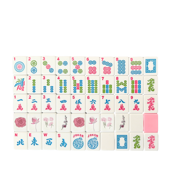 American Mahjong Tile Set (160) Pink Peony