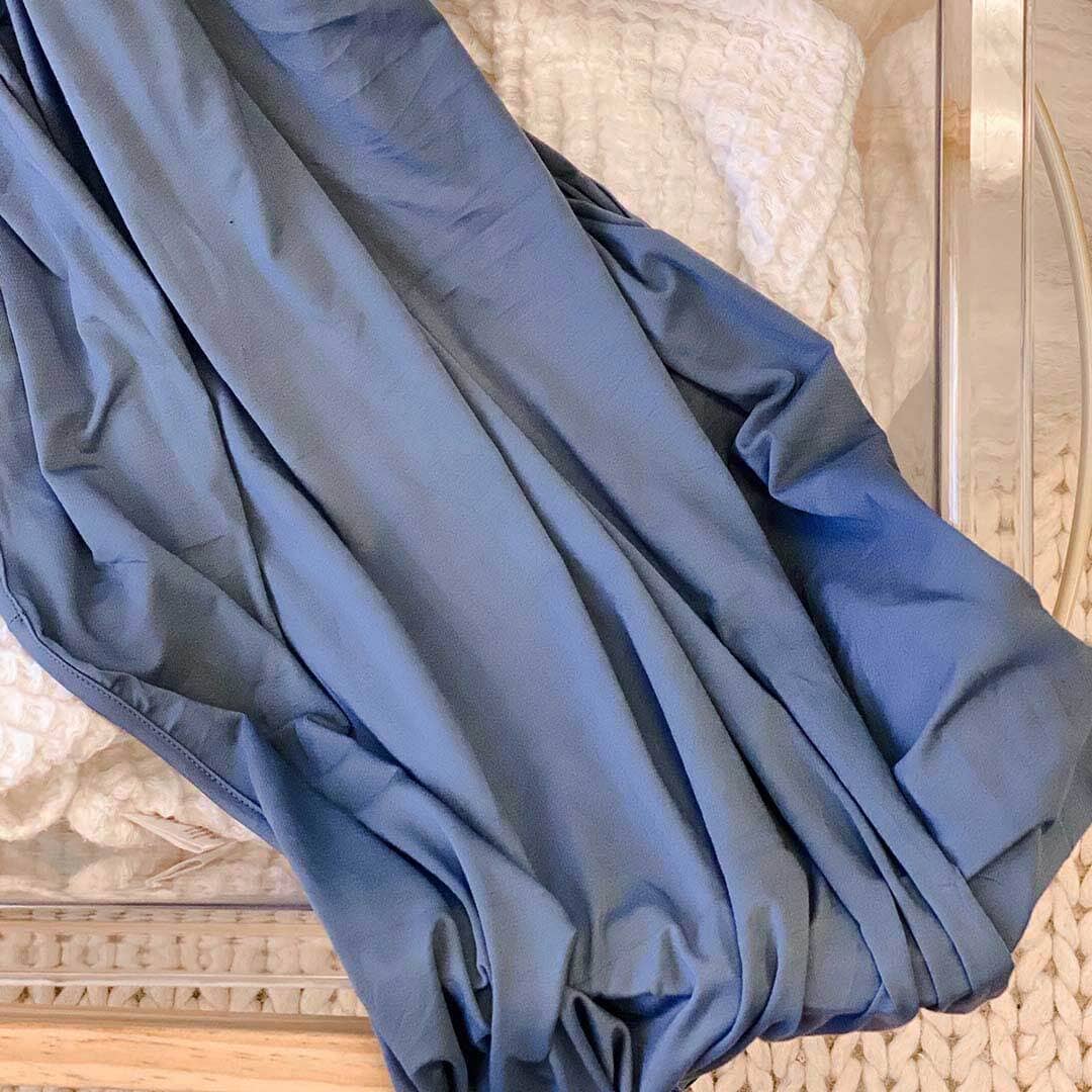 Solid Dusty Blue Knit Swaddle