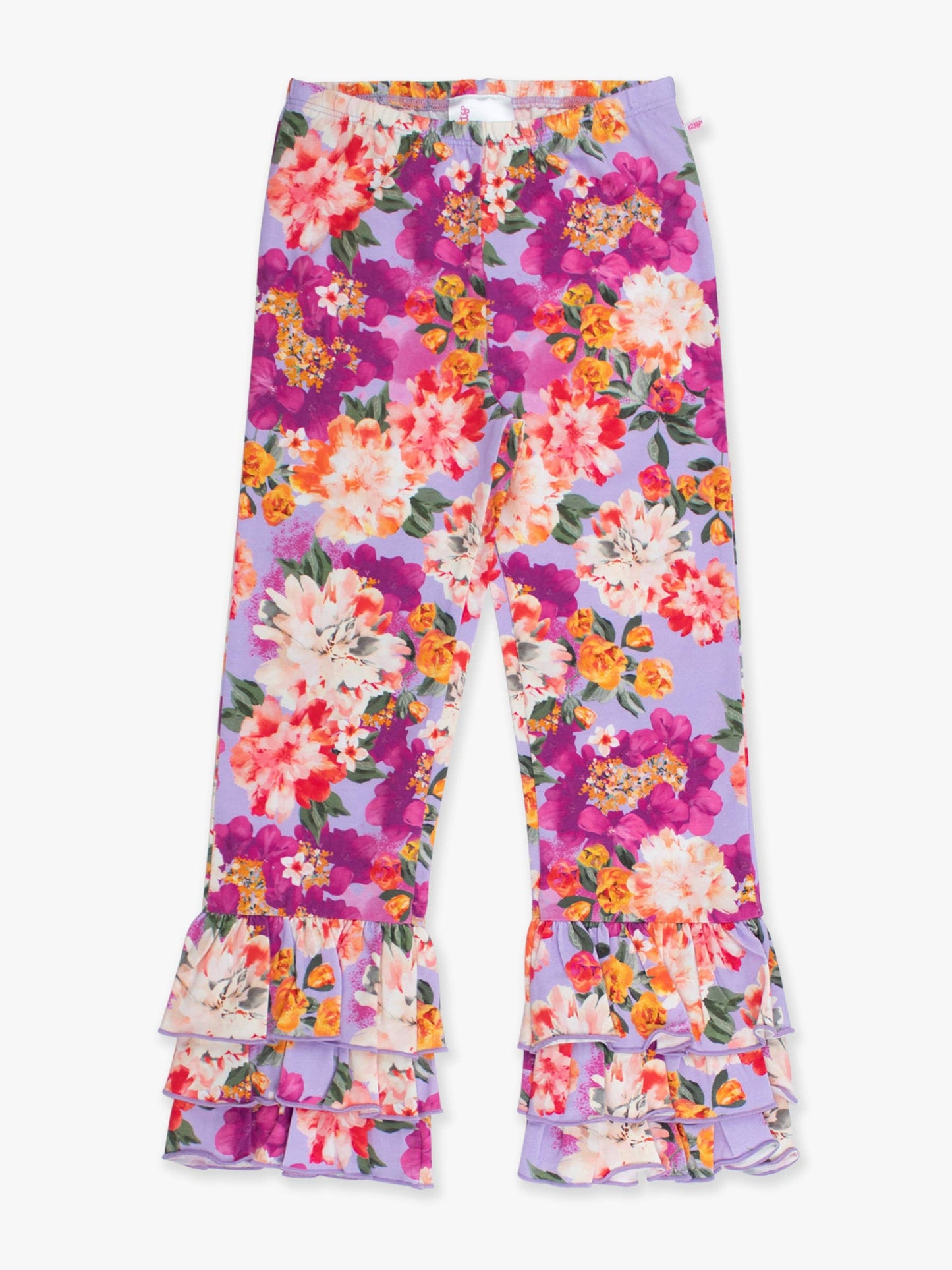 Girls Floral Ruffle Flare Pants