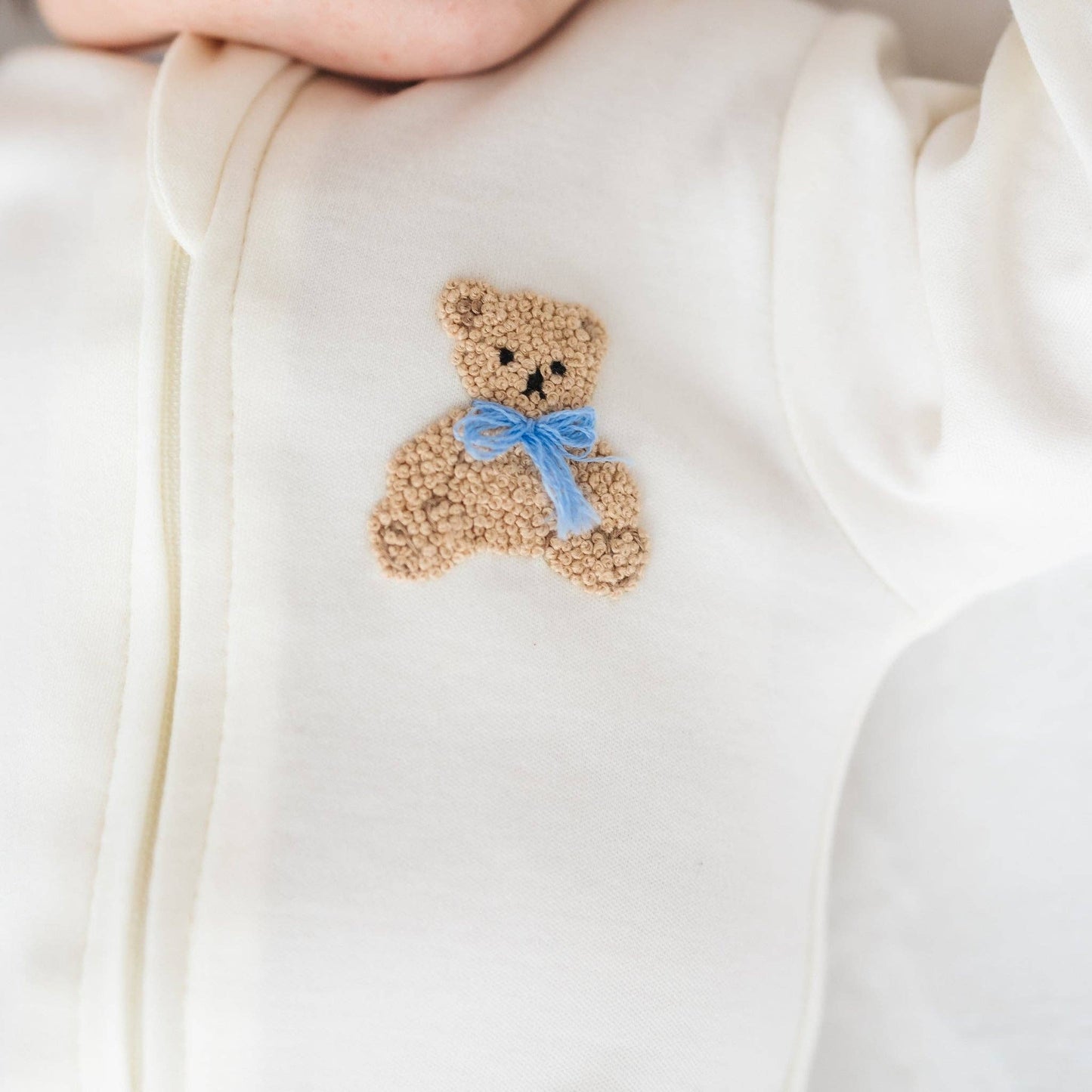 Bear Hugs Zip Footie in Blue