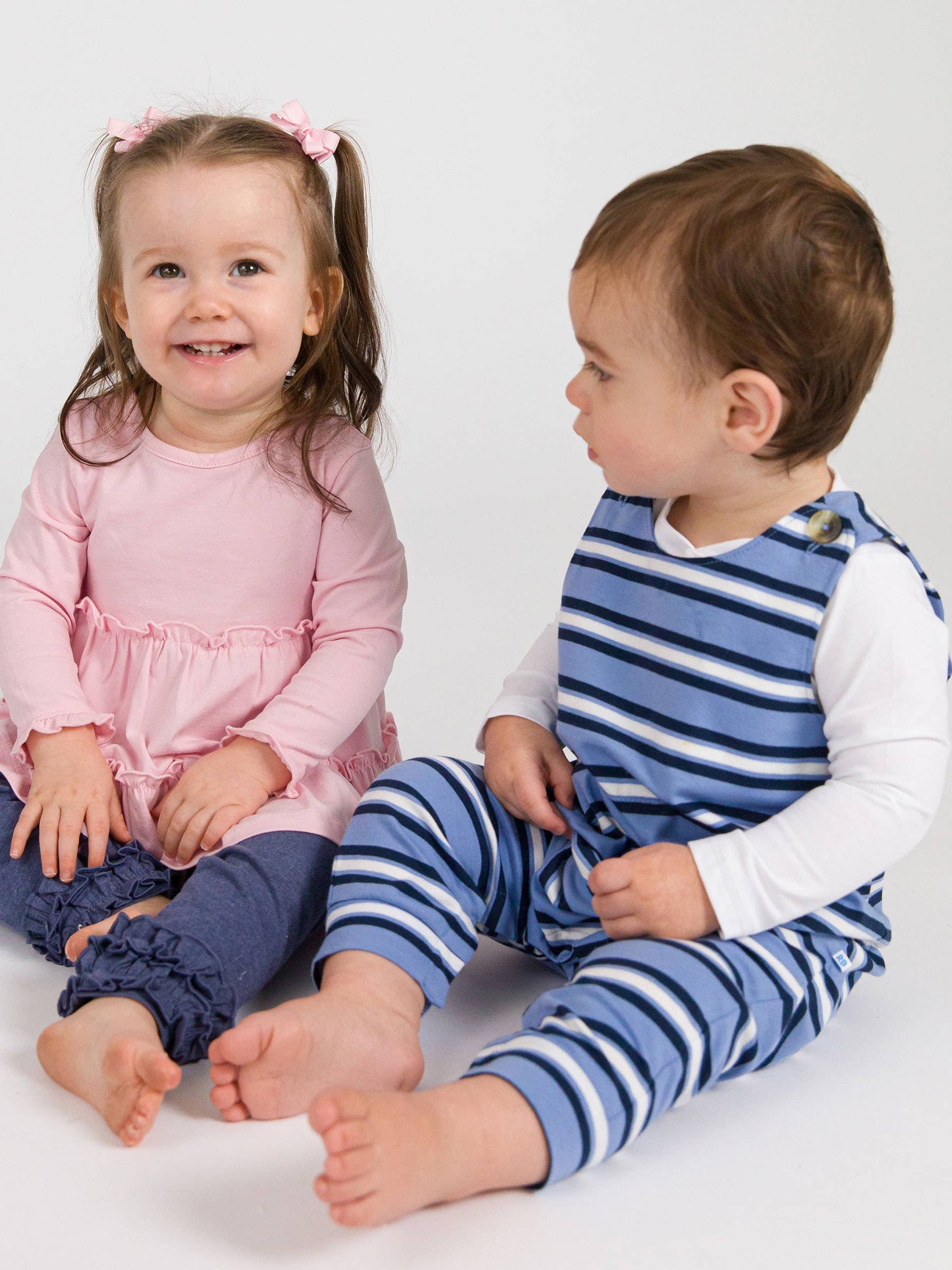 Baby Blue Stripe Knit Longall