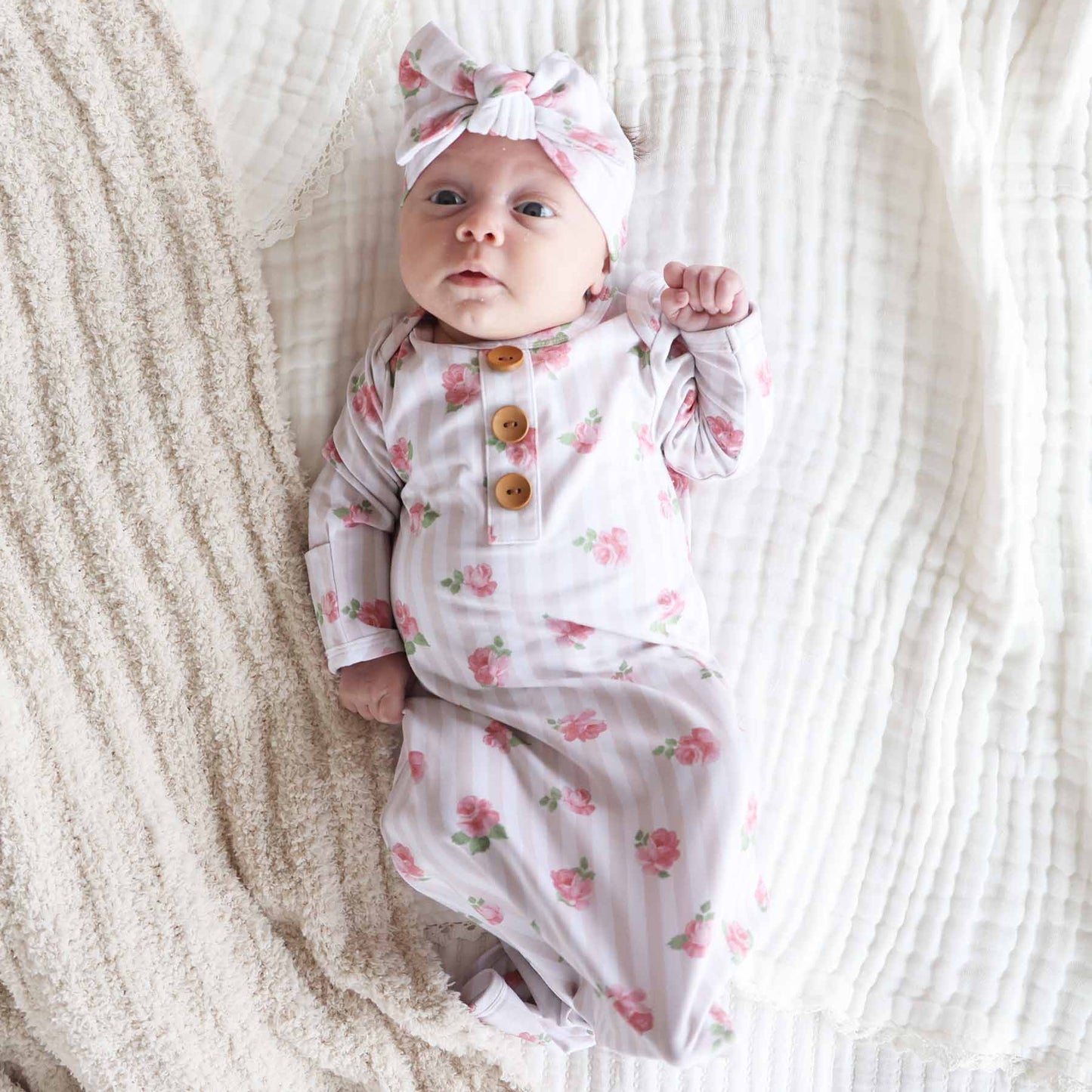 Rosy Newborn Gown Set