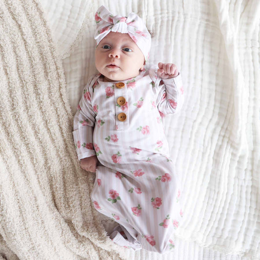 Rosy Newborn Gown Set
