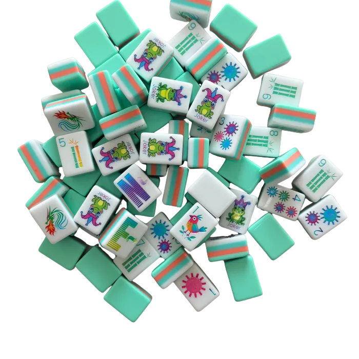 Teal Lunaflor Mahjong Tiles Set