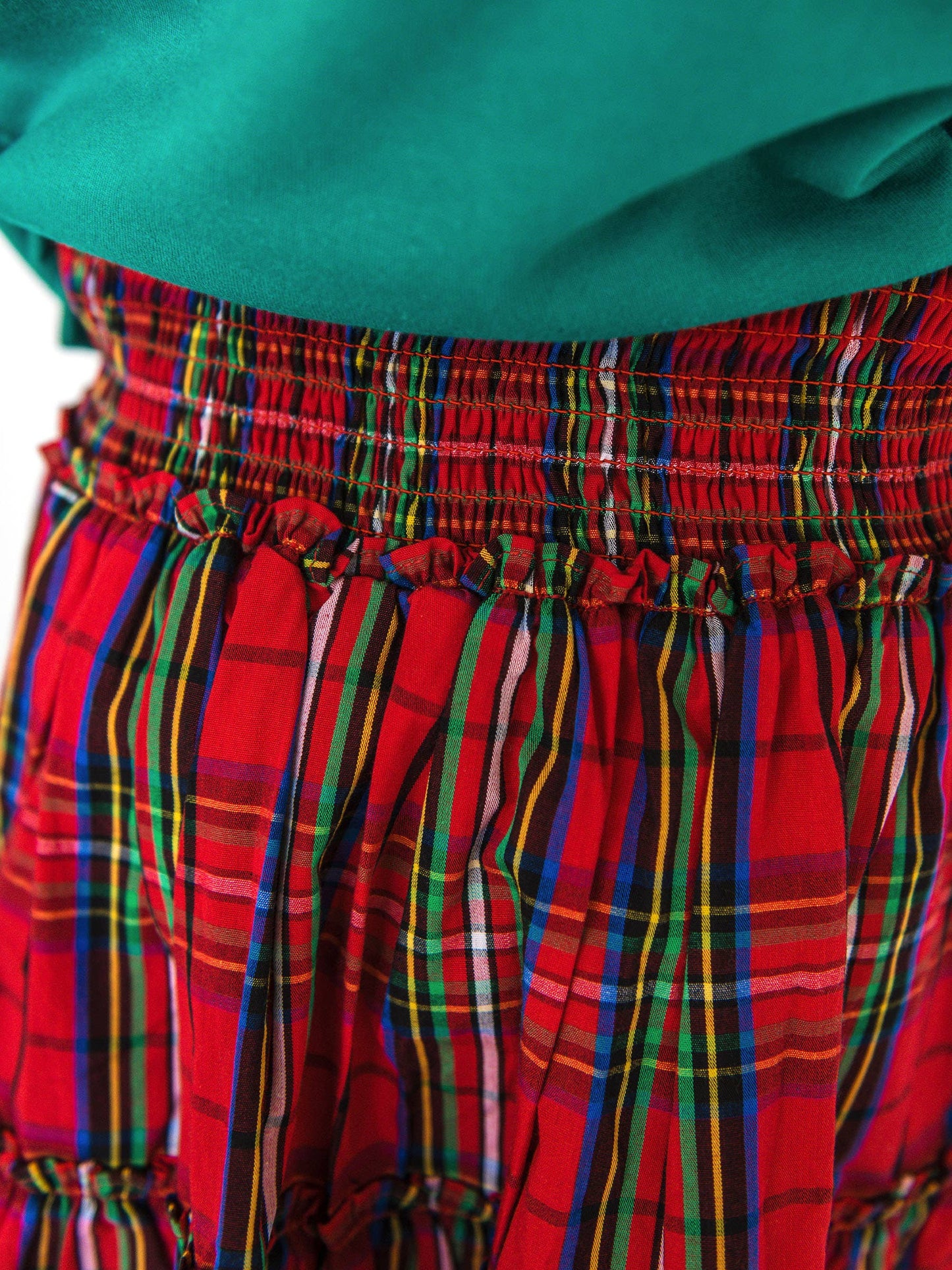 Plaid Smocked Twirl Skirt