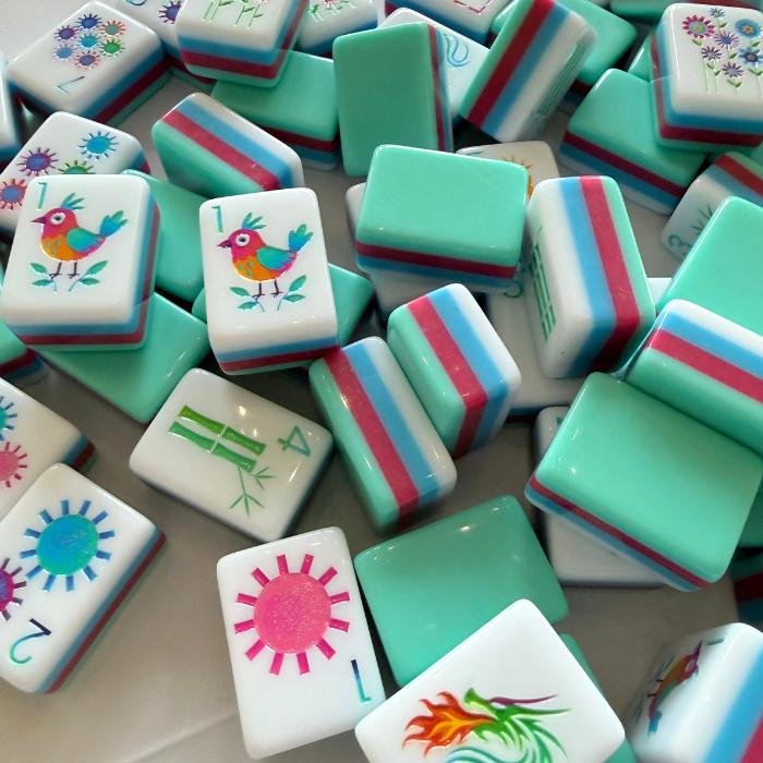 Teal Lunaflor Mahjong Tiles Set