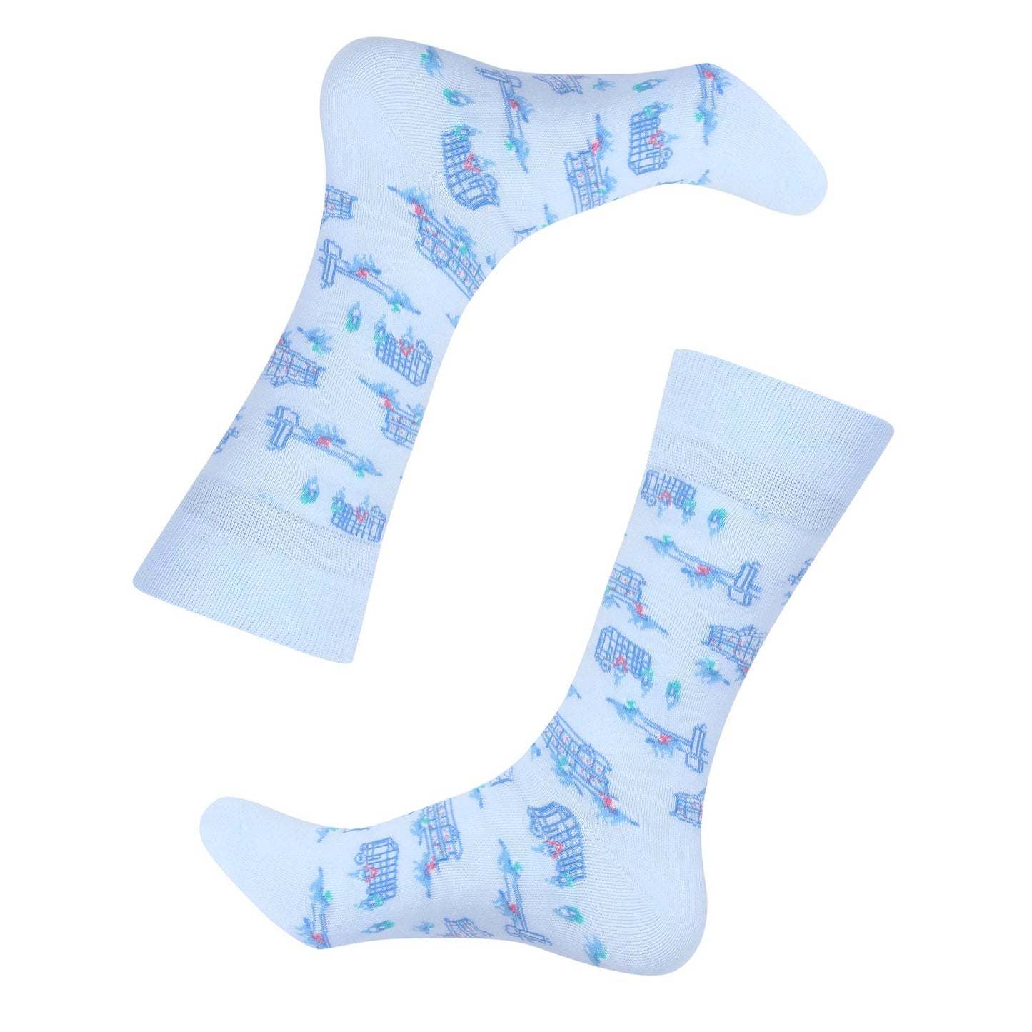 Blue Horse Racing Icons Socks