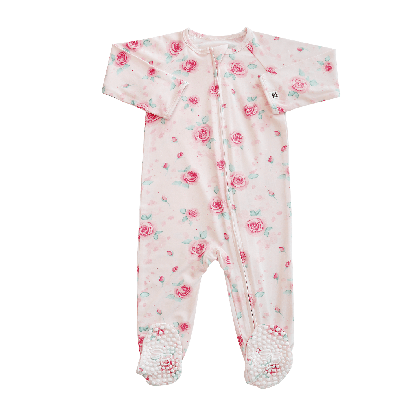 Sweet Little Rose Zipper Footie