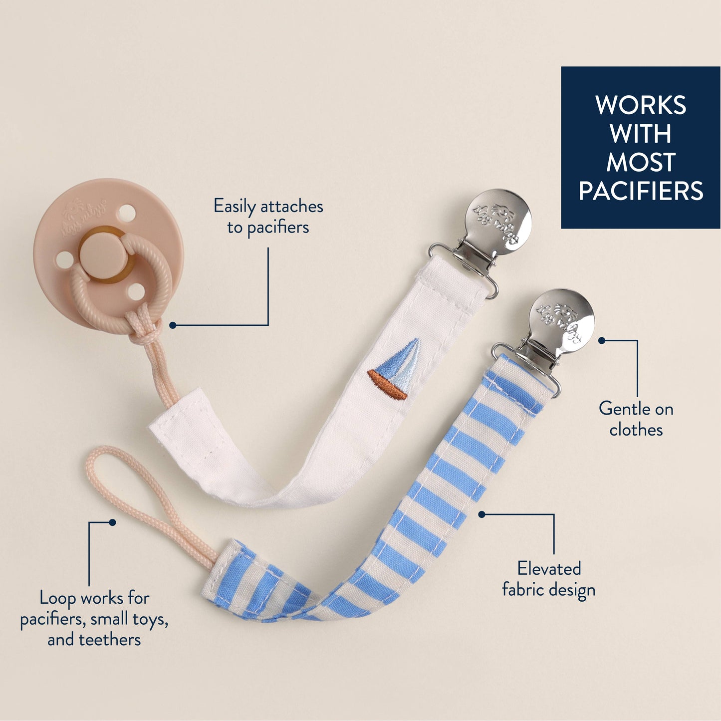 Itzy Clip™ Fabric Pacifier Strap