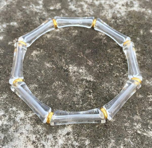 Lucy Clear Bamboo Acrylic Bracelet
