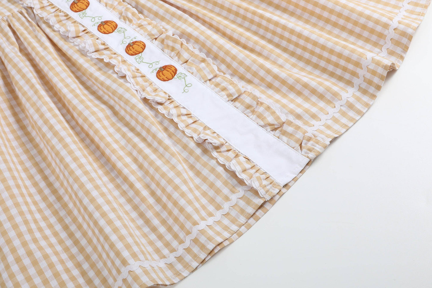 Gingham Pumpkin Vine Dress