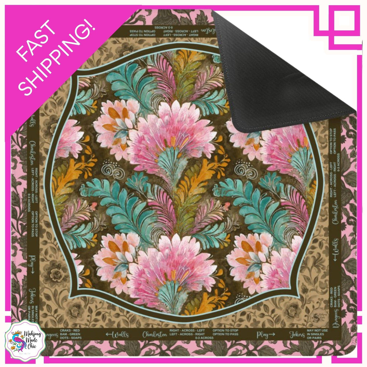 Mocha Neoprene Mahjong Mat & Accessories