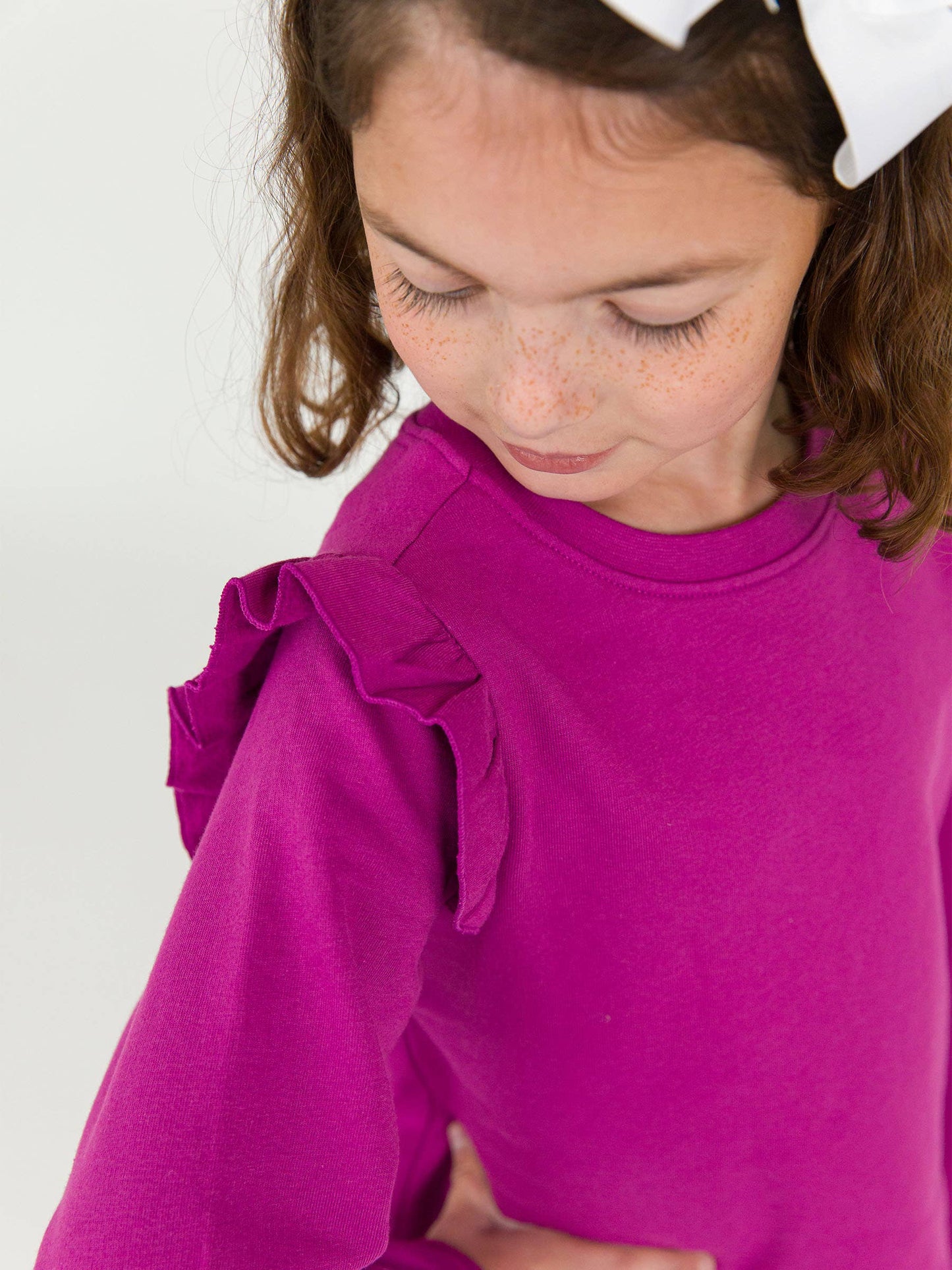 Plum Knit Flutter Sweatshirt