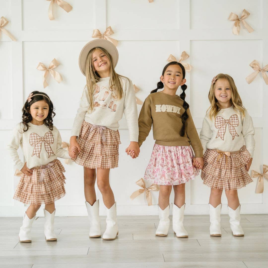 Gingham Bow Sweatshirt