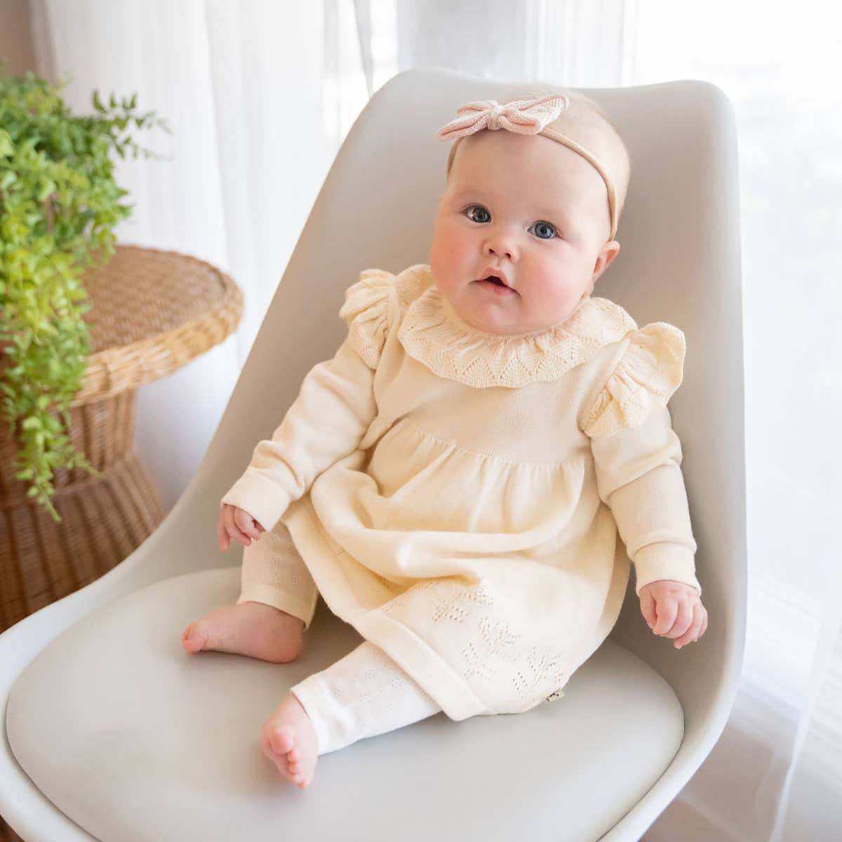 Milan Ruffle Collar Organic Dress