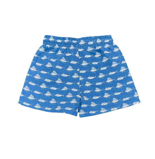 St. Simons Swim Trunk Navy and White Fish