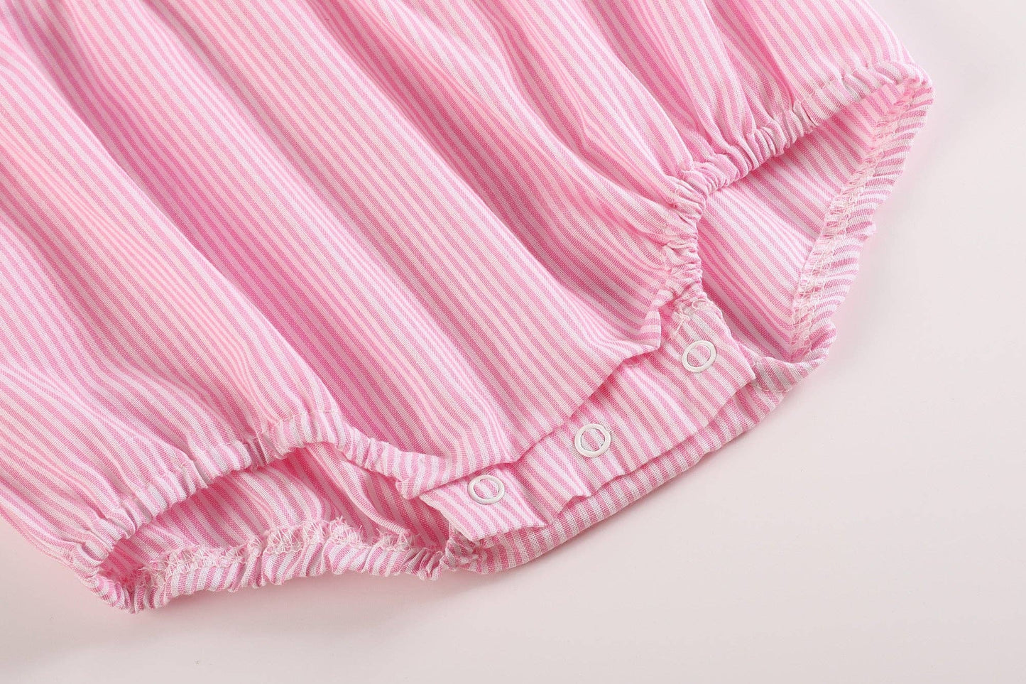 Pink Striped Lil Sis Smocked Romper