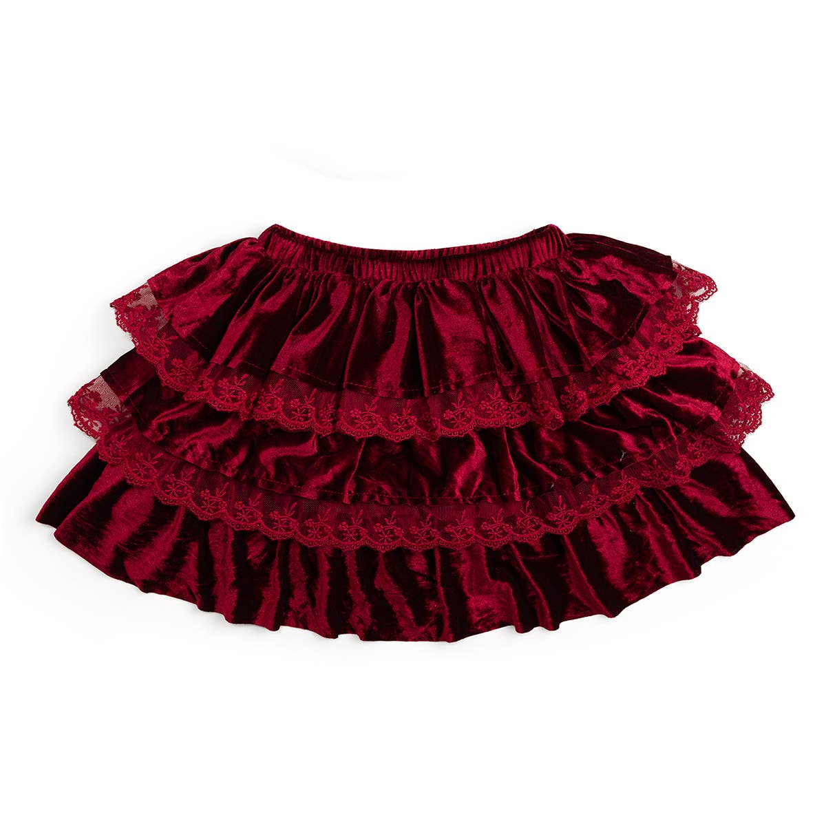 Red Velvet Tiered Skirt