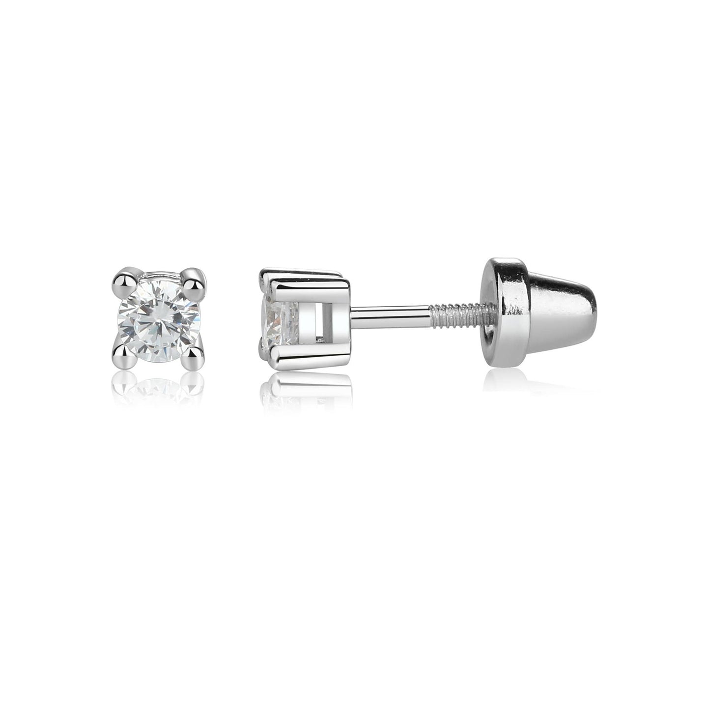 Sterling Silver Clear CZ  Earrings