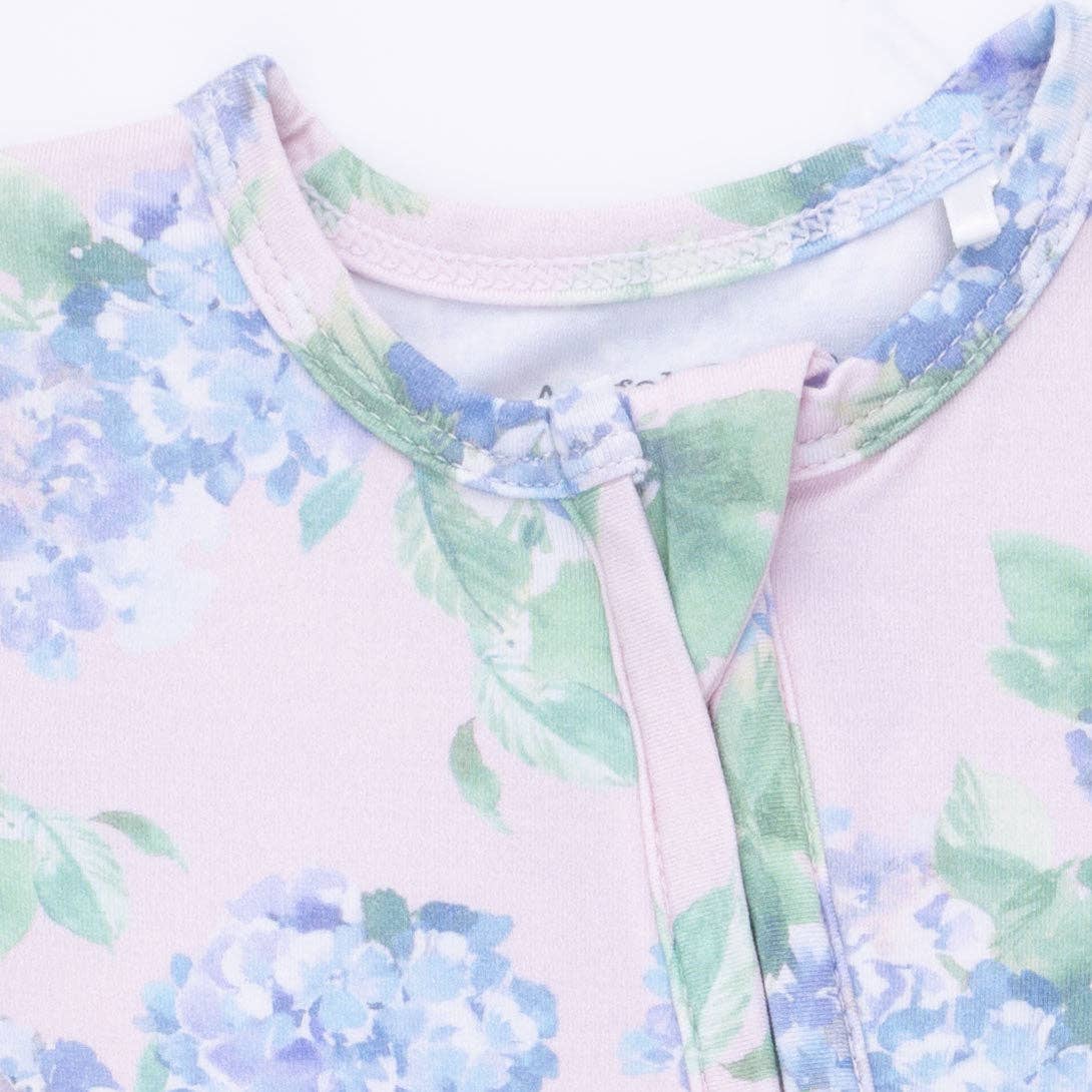 Hydrangeas Zipper Footie